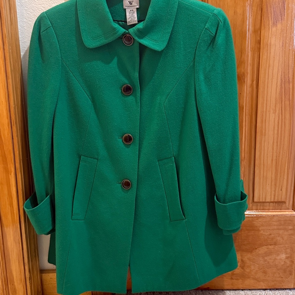 Worthington Elegant Green Pea Coat - Picture 3 of 6